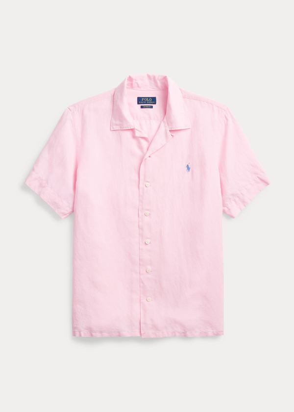 Camisa Polo Ralph Lauren Custom Fit Linen-Blend Homem 37541-IDBR